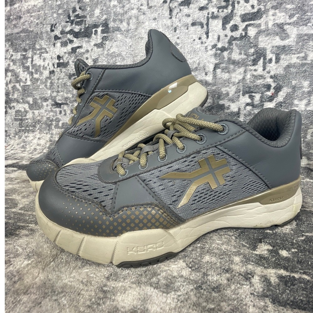 Kuru Womens 8.5 Quantum Walking Shoes Slate Gray Sand Orthopedic Comfort